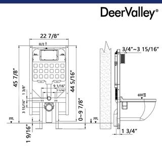 DEERVALLEY 2-Piece 0.81.6 GPF Elongated Toilet Wall Mounted Wall Hung Toilet With Concealed In-Wall Toilet Tank (Seat Included) DV-1F0069-CF