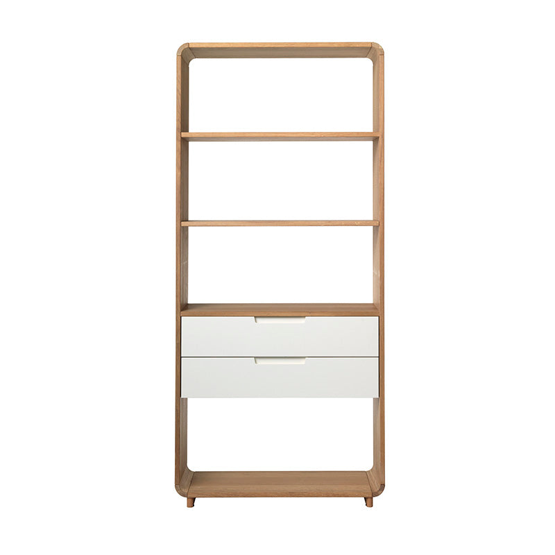 SIENNA Display Unit Bookcase 82cm -  Natural & White