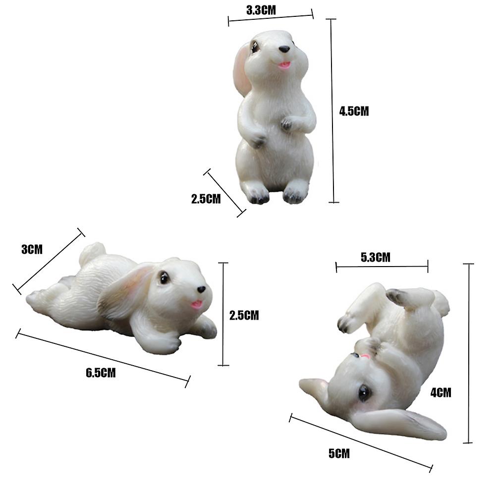 Three Cute Rabbits Resin Crafts Car Dashboard Decoration Home Office Desk Decoration Holiday Gift