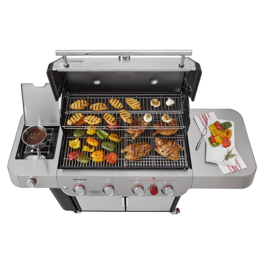 Weber Genesis S-435 4-Burner Natural Gas Grill in Stainless Steel with Side Burner 38400001