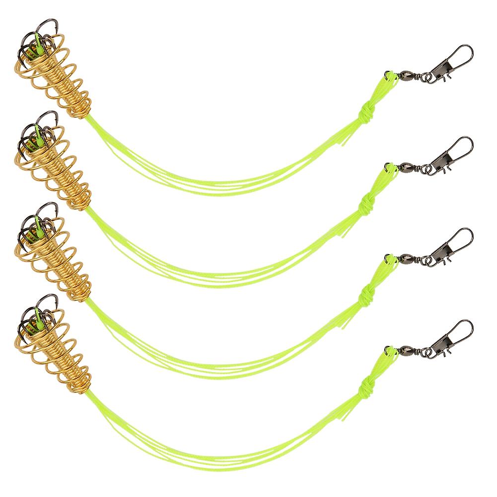 4pcs Anti Hanging Carp Fishing Baits Hook Explosion Lure Fish Bait With Spring Feeder Tackle(10# )