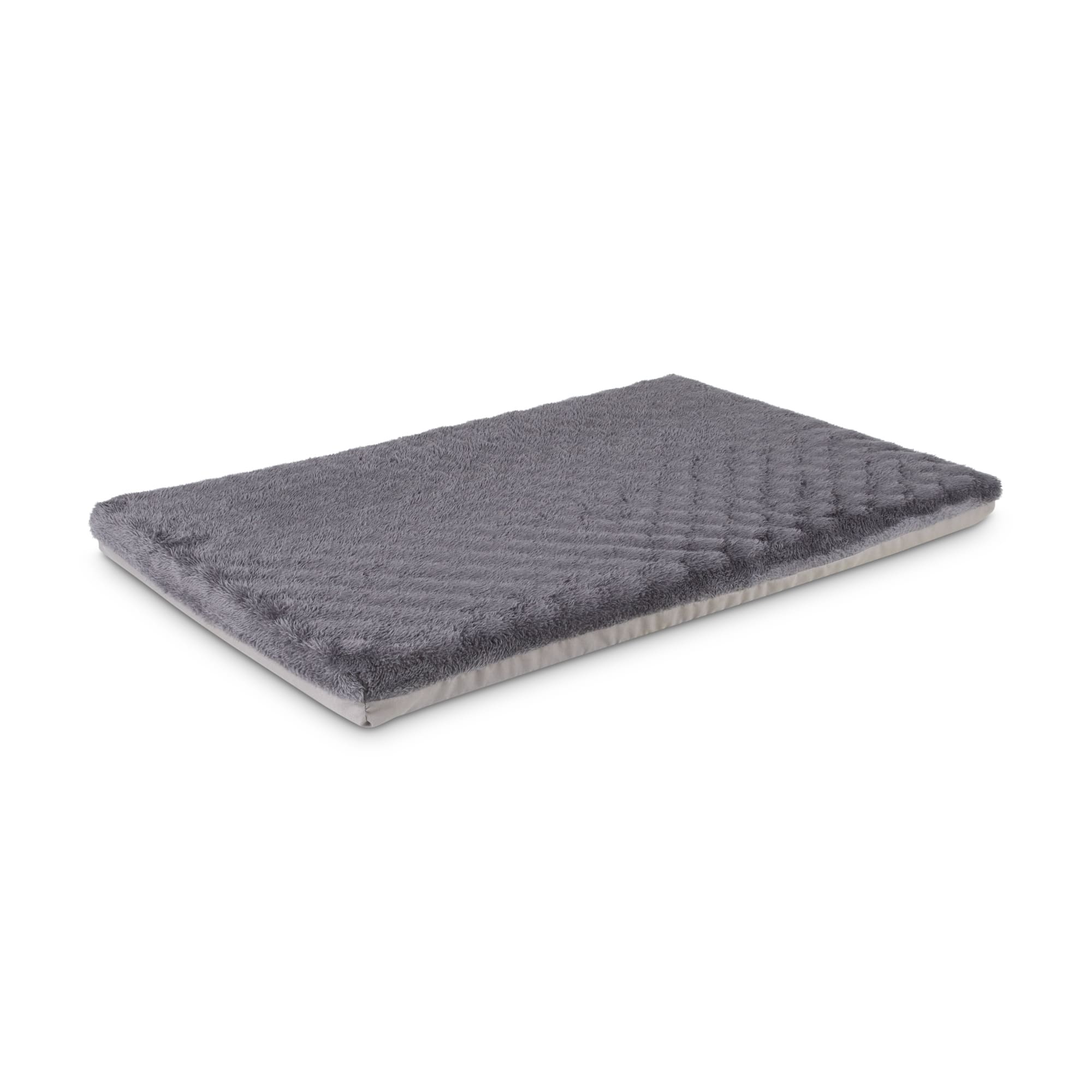 EveryYay Essentials Happy Place Dark Grey Foam Dog Crate Mat and Pet Bed， XX-Small