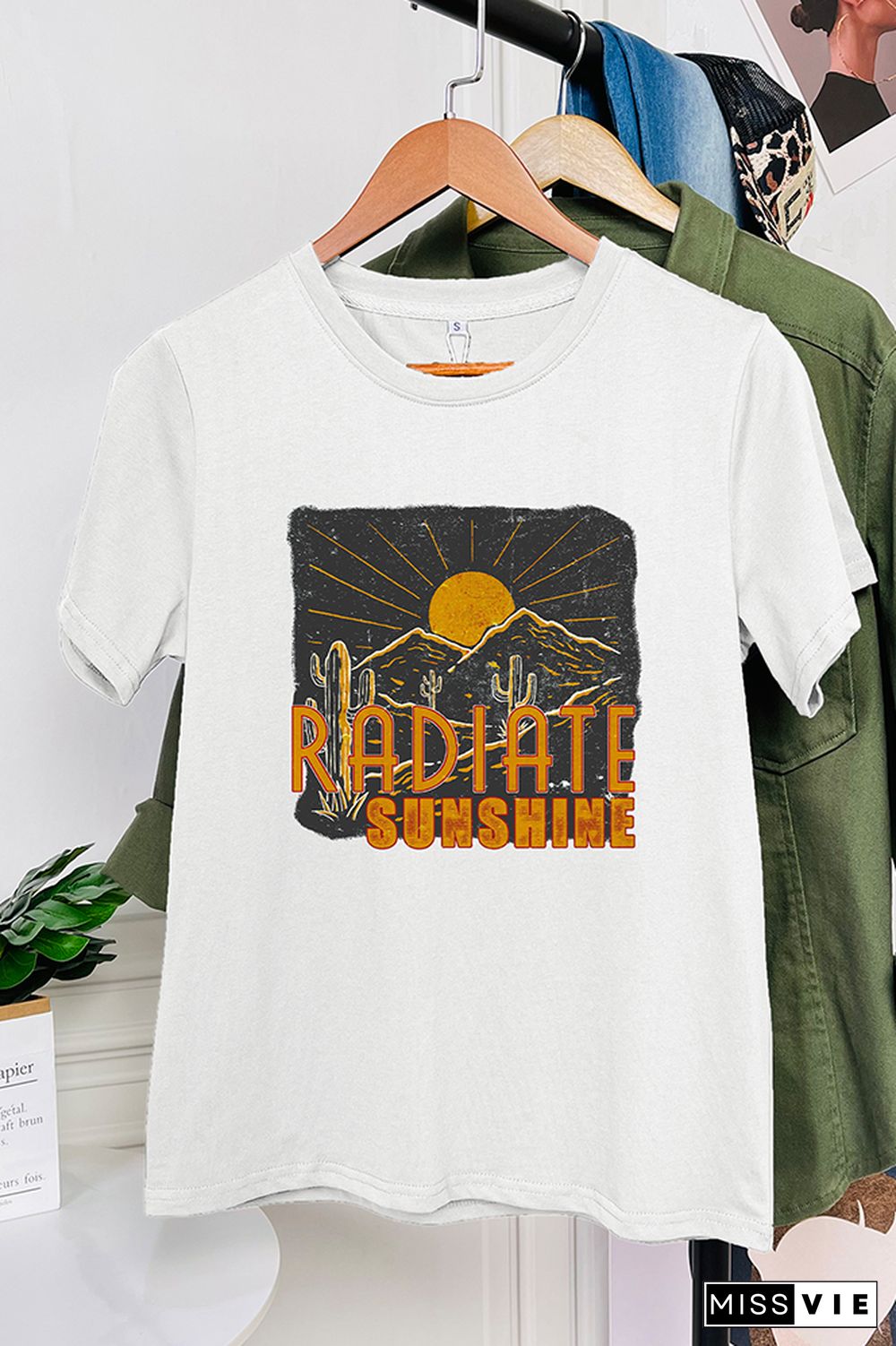 Radiate Sunshine Cactus Desert Graphic Tee Wholesale