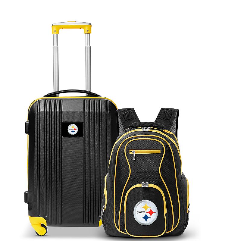 Pittsburgh Steelers Premium 2-Piece Backpack and Carry-On Spinner Luggage Set