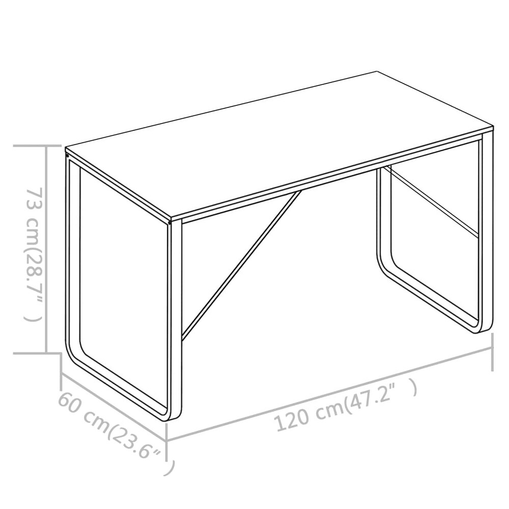 vidaXL Computer Desk Black and Oak 47.2\