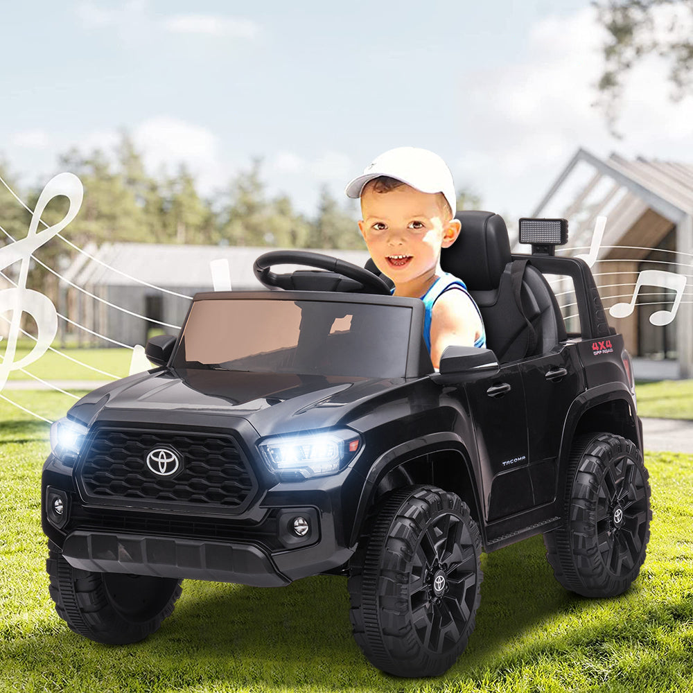 uhomepro Toyota Tacoma 12V Kids Ride On Truck Car w/ Parent Remote Control, LED Lights, MP3 Player, Horn, Black