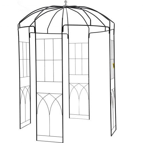 8' Birdcage Garden Arbor - Heavy Duty Wrought Iron Wedding Arch Trellis for Climbing Vines