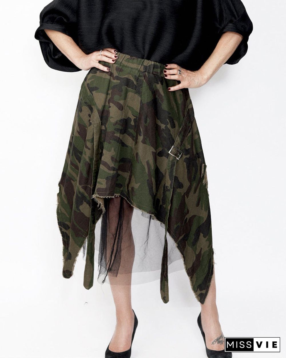 CAMO PATCHWORK SKIRT