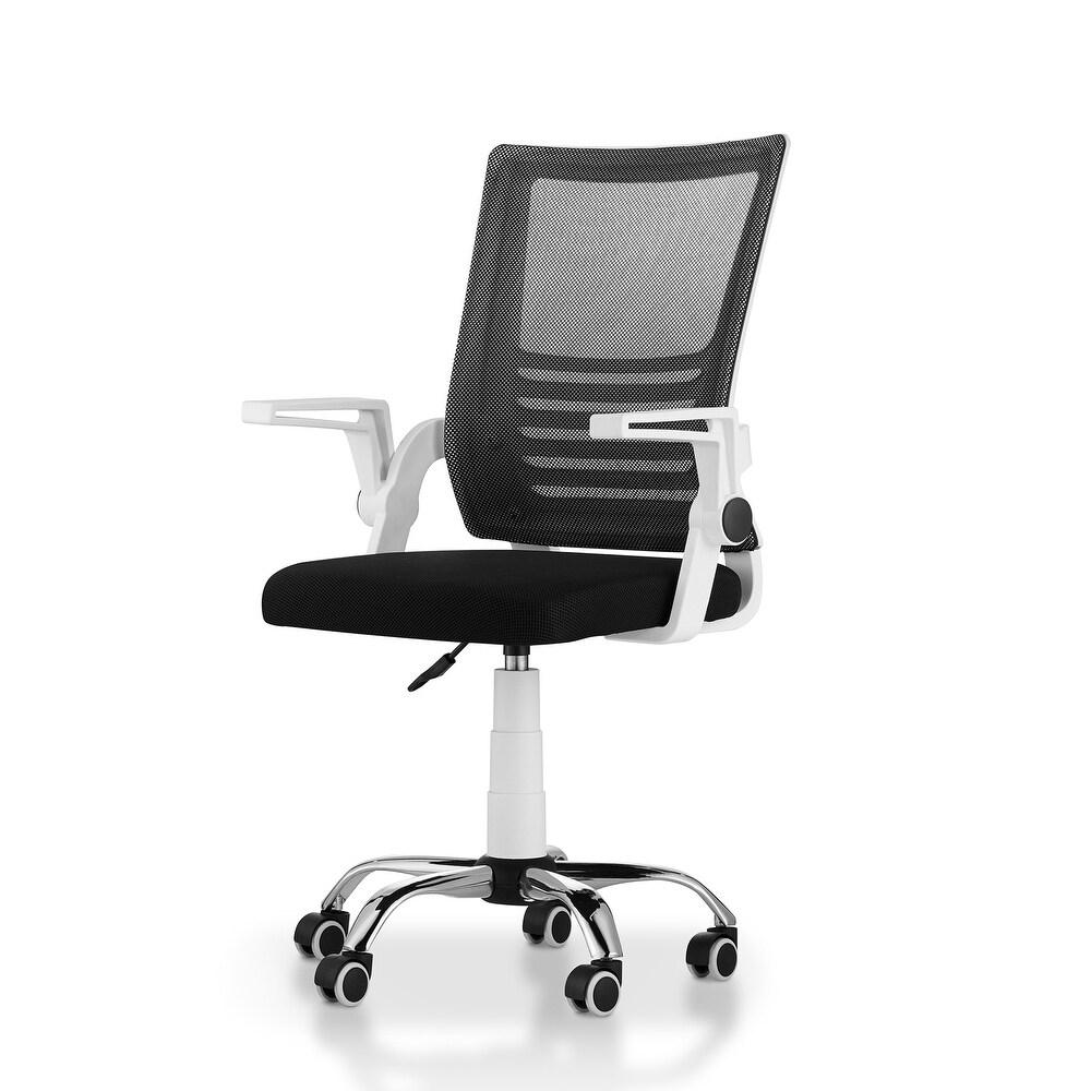 Moss Contemporary White Fabric Height Adjustable Desk Chair by Furniture of America