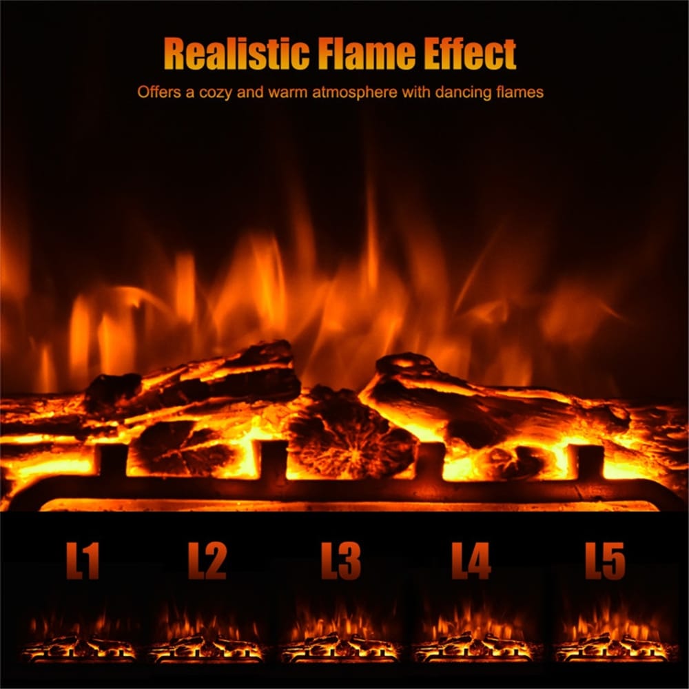 Modern 18 Inch 1500W Adjustment Temperature Electric Fireplace