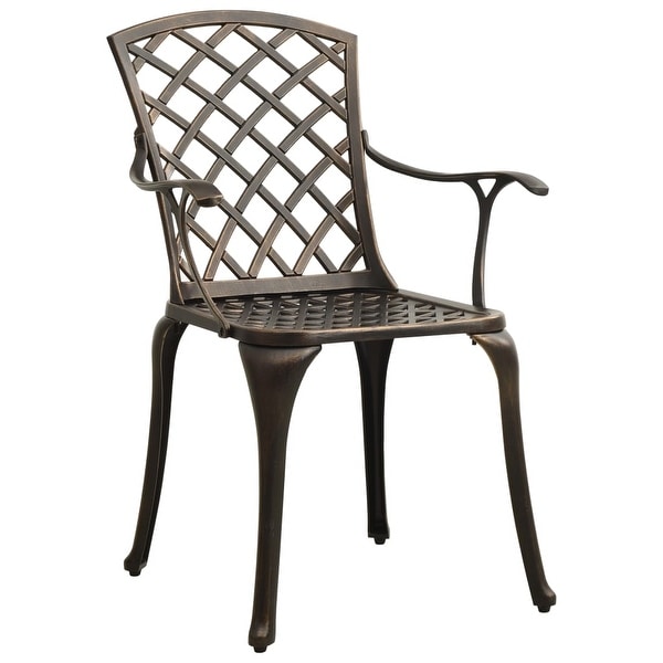 vidaXL Patio Chairs 4 pcs Cast Aluminum Bronze