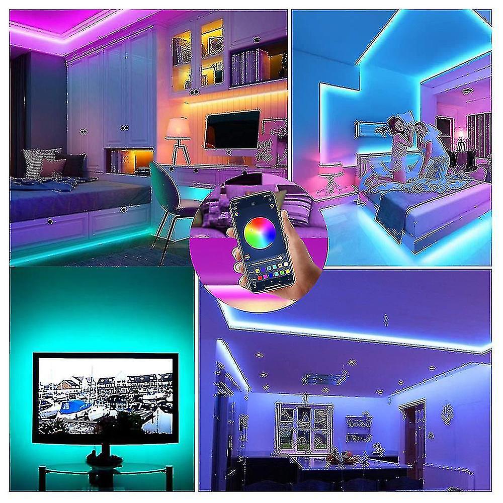 Bluetooth Led Strips 15 Meters - Rgb Lighting With Remote Control Smd 5050 Color Adjustment