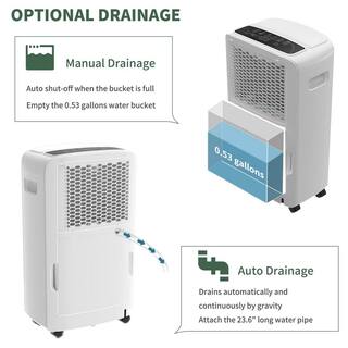 Shinco 40 pt. 2000 sq.ft. Dehumidifier in. White with Auto Defrost Quietly Remove Moisture Intelligent Humidity Control JSXKRY071802