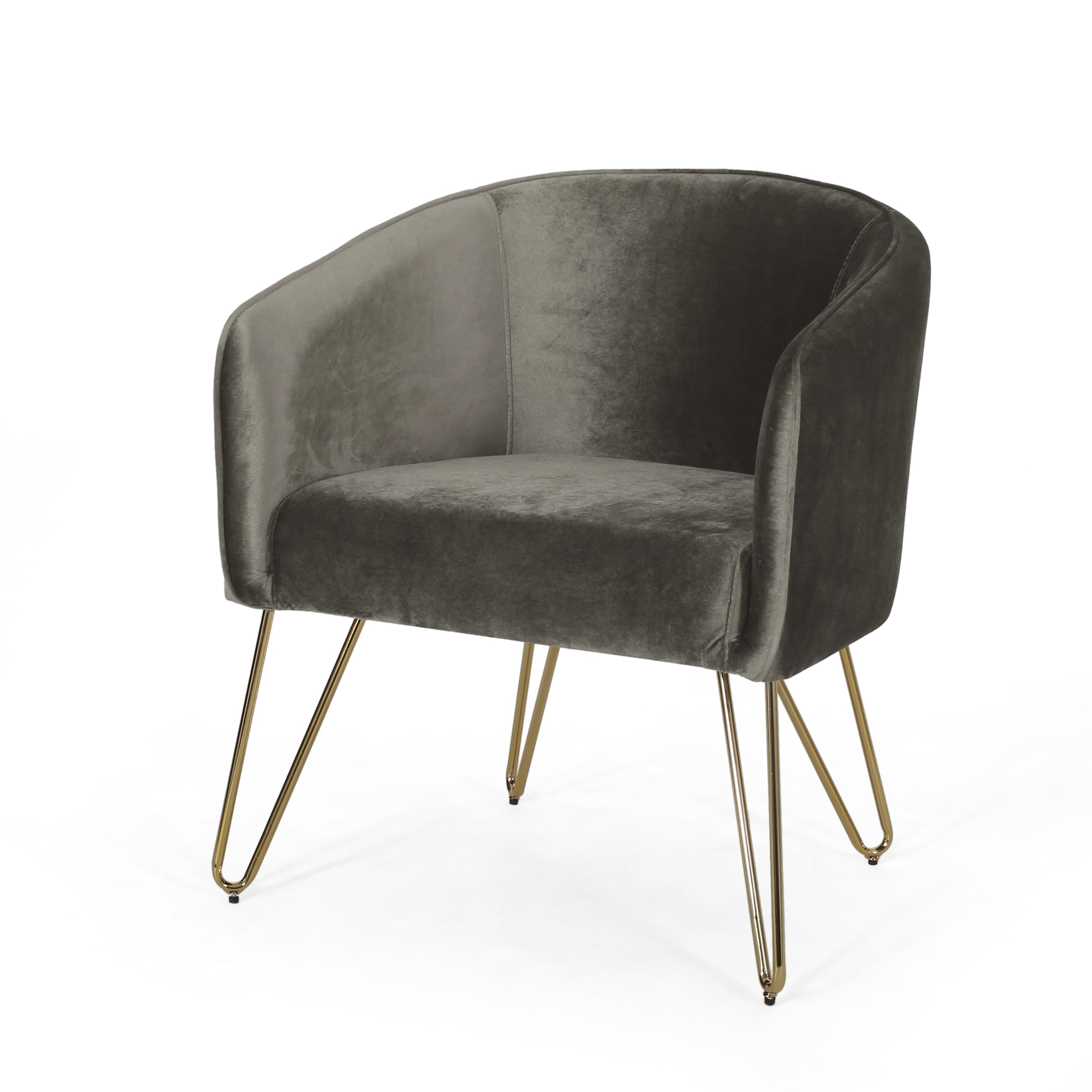 Paul Modern Glam Velvet Club Chair with Hairpin Legs