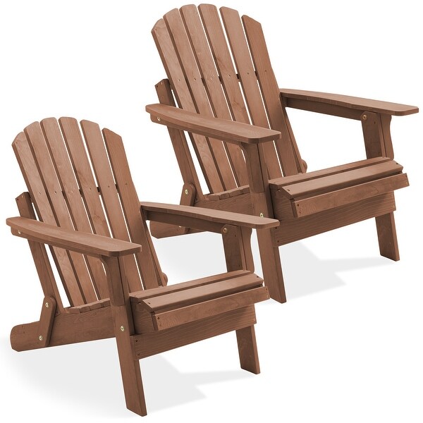 Set of 2 Oversized Folding Wooden Adirondack Chair