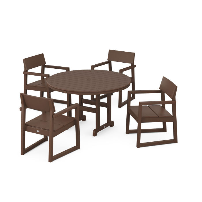 Polywood EDGE 5-Piece Round Farmhouse Dining Set PWS1359-1