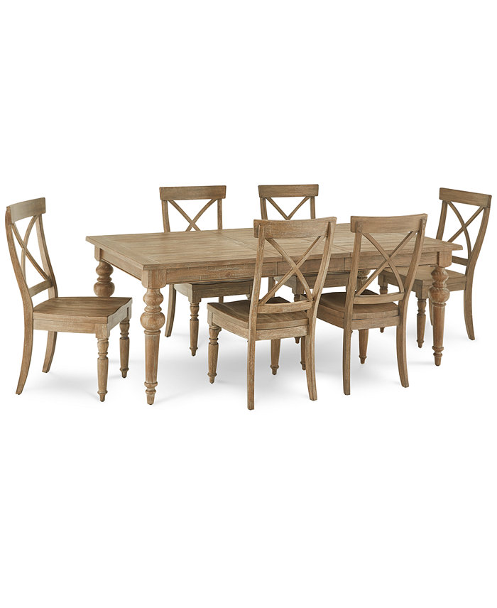 Furniture Sonora 7-pc. Dining Set (Rectangular Expandable Table + 6 X-Back Side Chairs)