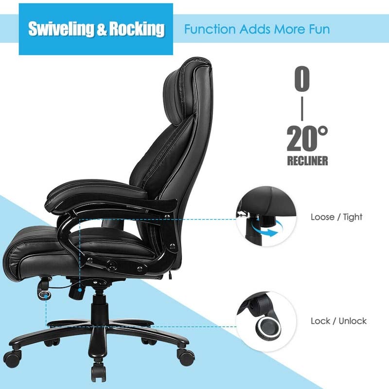 400 LBS Big & Tall Massage Office Chair PU Leather Executive Chair High Back Computer Desk Chair