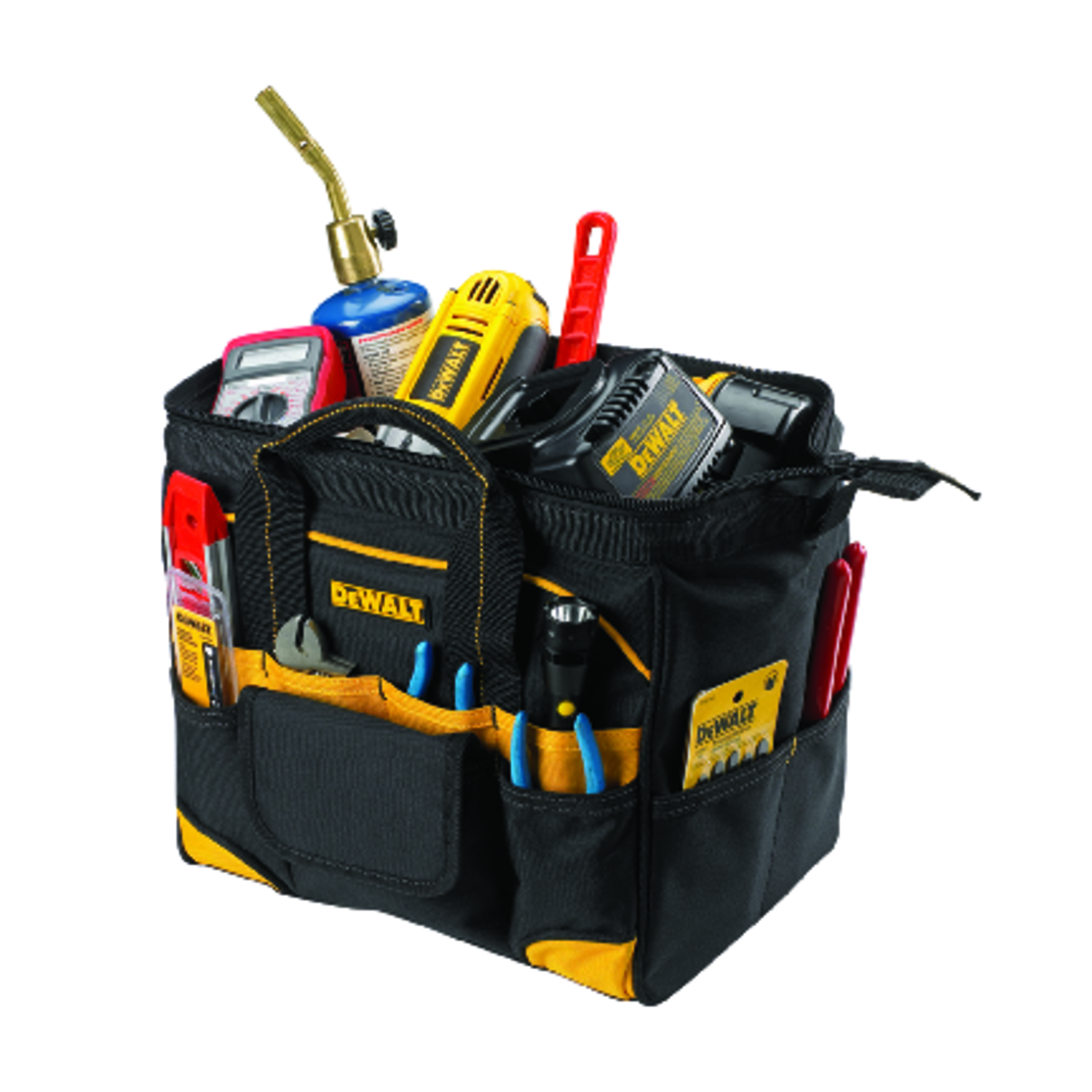 DW 5.25 in. W X 11.75 in. H Polyester Backpack Tool Bag 29 pocket Black/Yellow 1 pc