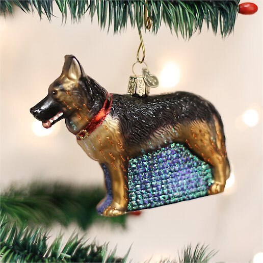 Old World Christmas German Shepherd Glass Tree Ornament