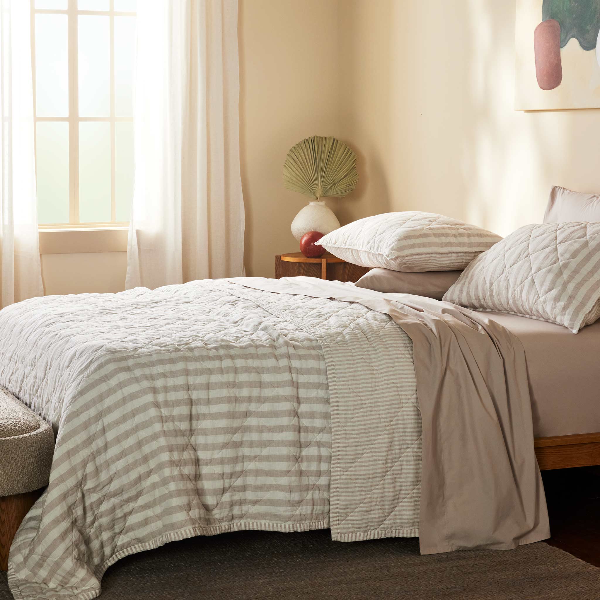 Reversible Linen Quilted Shams