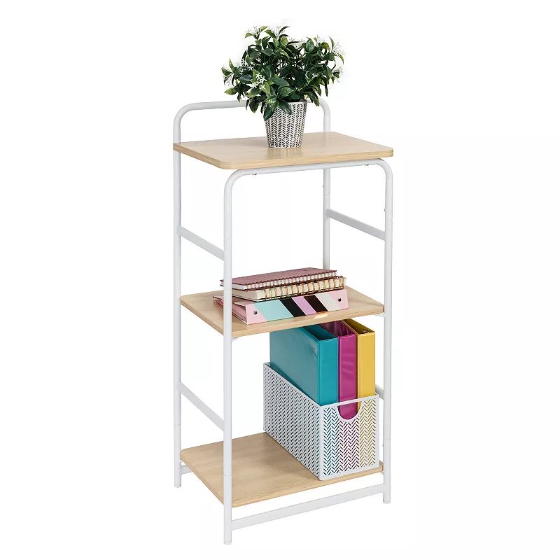 Honey-Can-Do 3-Tier Wood and Metal Small Shelf