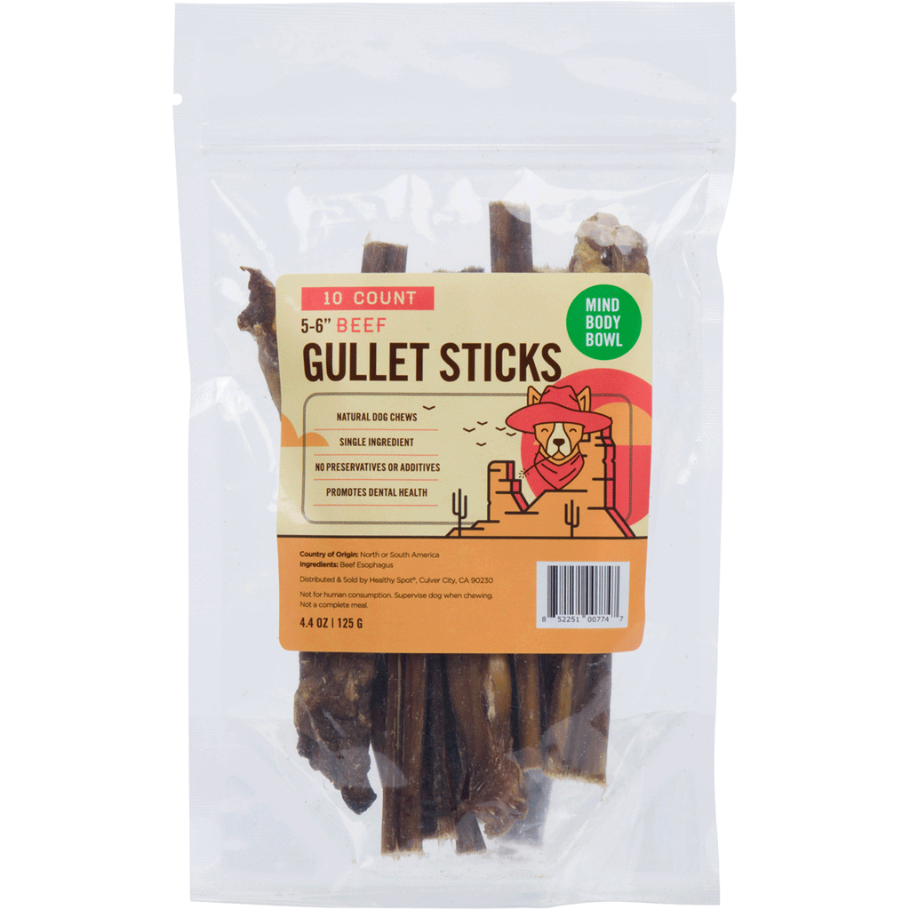 Mind Body Bowl Beef Gullet Sticks Dog Chews - 10 Count