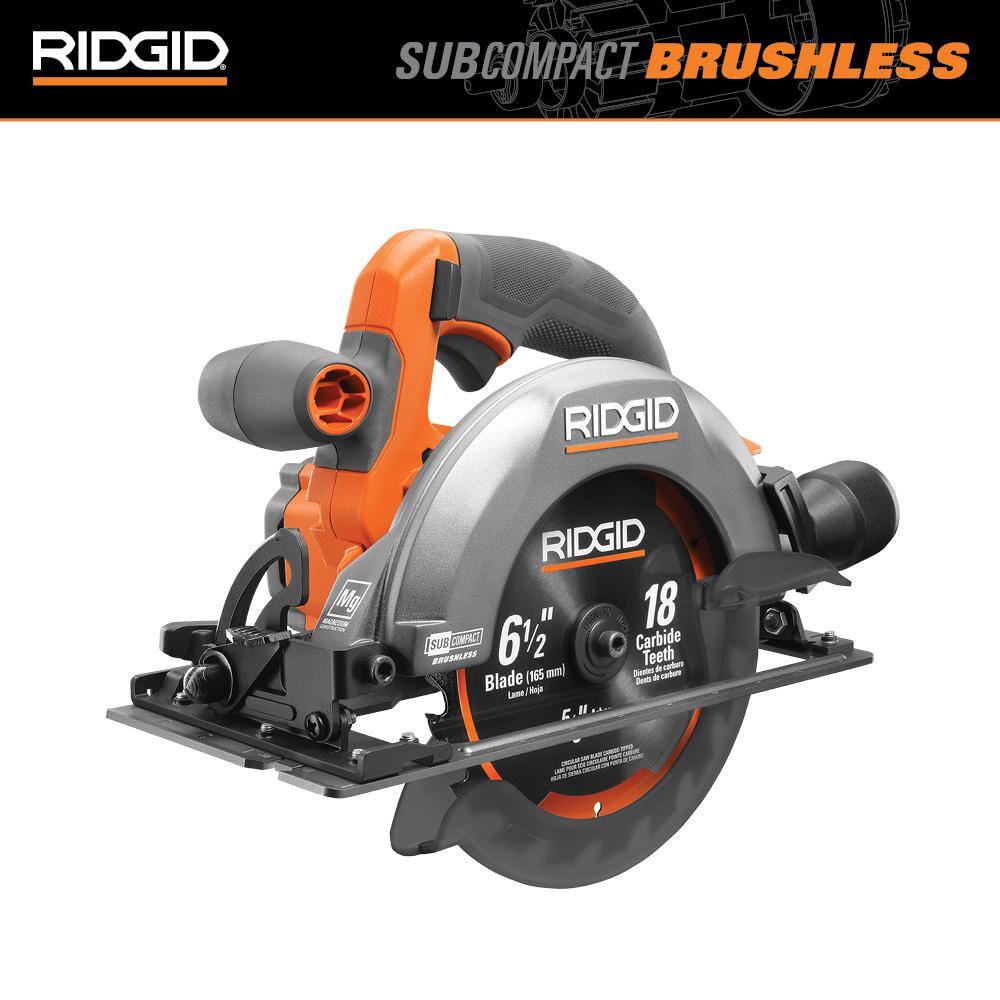 RIDGID 18V SubCompact Brushless Cordless 6-12 in. Circular Saw (Tool Only) R8656B