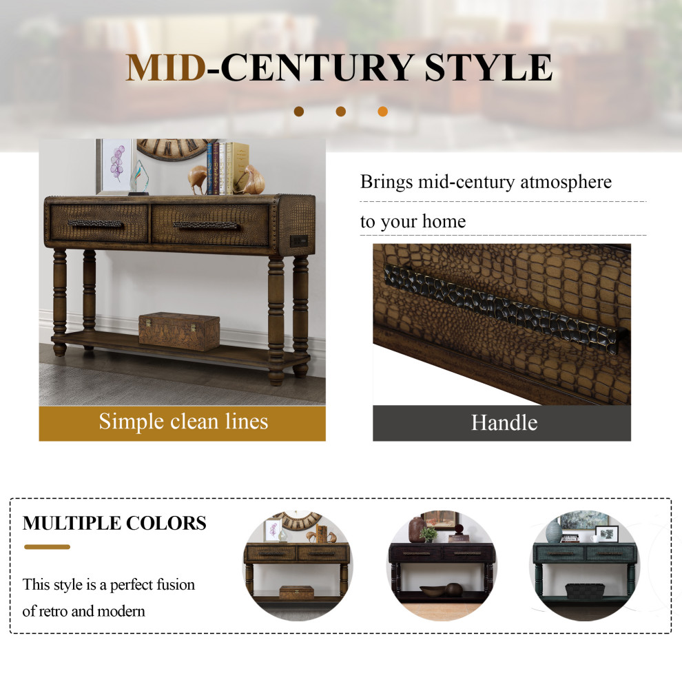 Imitation Crocodile Skin Apperance Retro Sofa Table   Traditional   Console Tables   by TATEUS LLC  Houzz