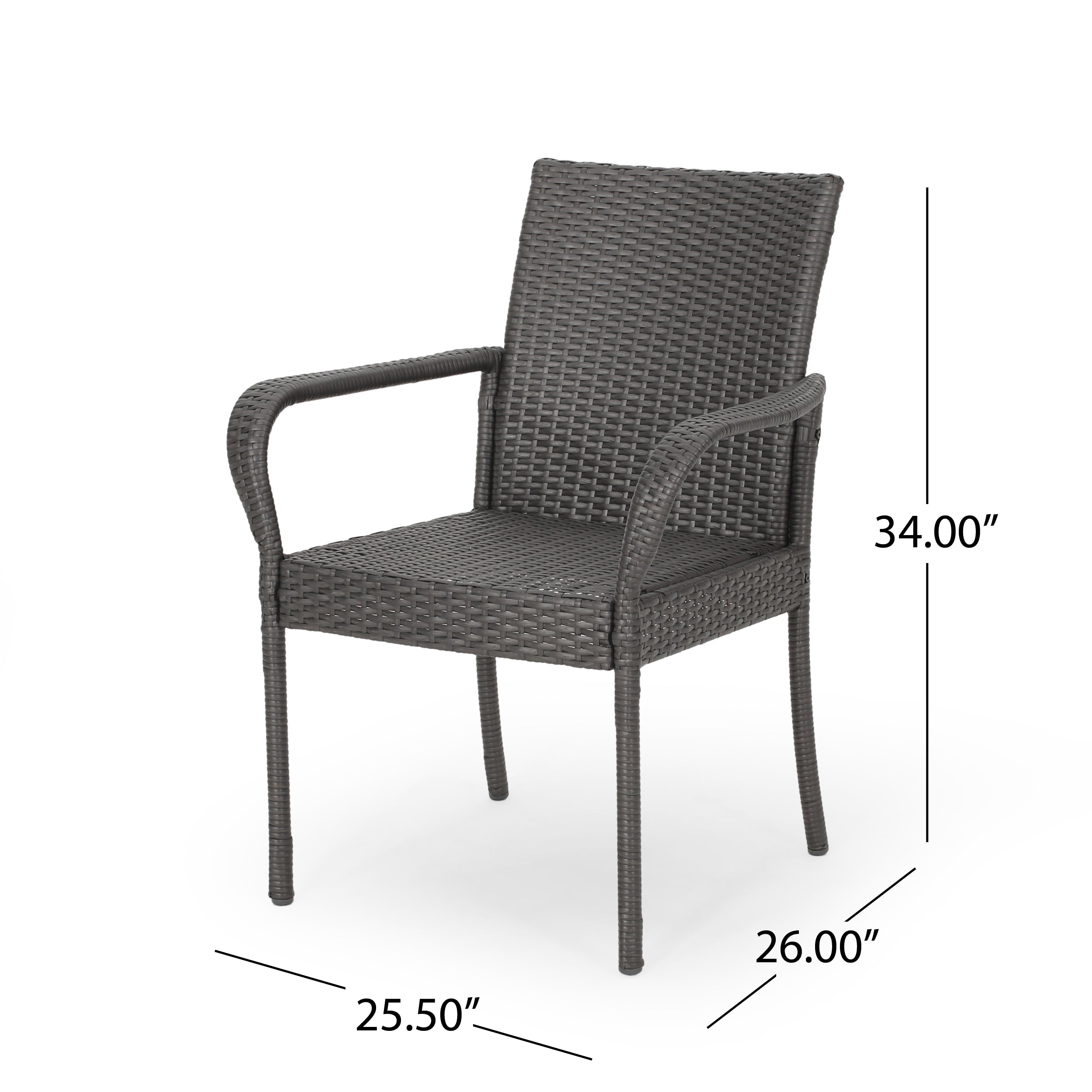 Bannon Outdoor Contemporary Wicker Dining Chair (Set of 2)