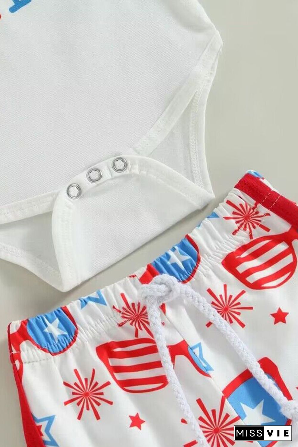 US Flag Romper and Bottom 2PCS Set