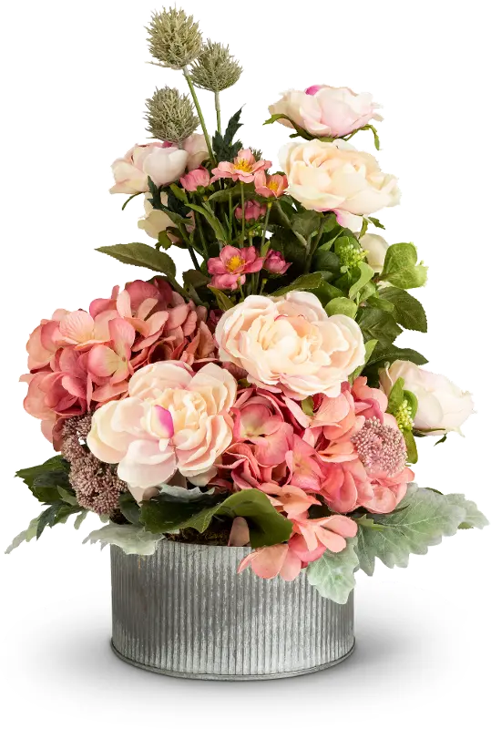 22 Inch Pink Faux Floral Arrangement