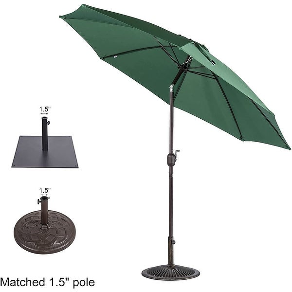 10FT Patio Umbrella Table Market Umbrella with Push Button Tilt， Polyester Canopy Shade - Overstock - 34180980