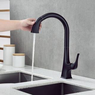 LUXIER Single-Handle Pull-Down Sprayer Kitchen Faucet with 2-Function Sprayhead in Matte Black KTS20-TM