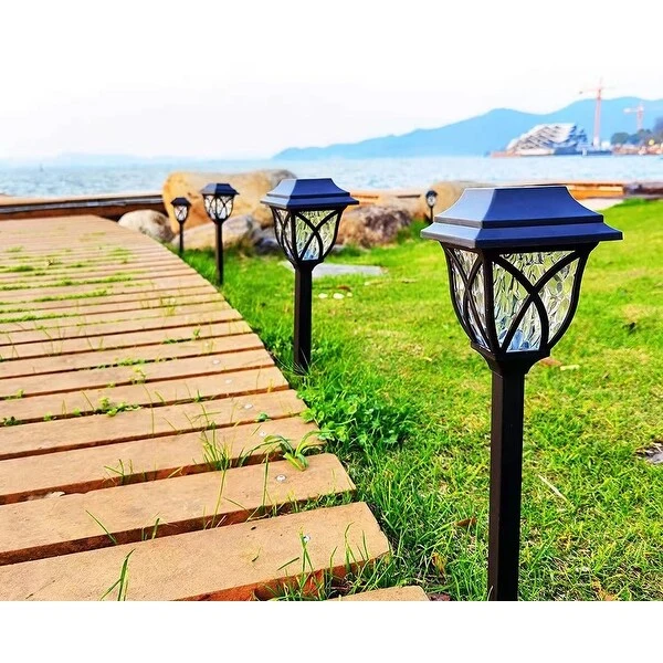 6pcs Solar Outdoor Garden Lights LED Stake Decor Lamps