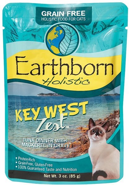 Earthborn Holistic Key West Zest Tuna Dinner with Mackerel in Gravy Grain-Free Cat Food Pouches