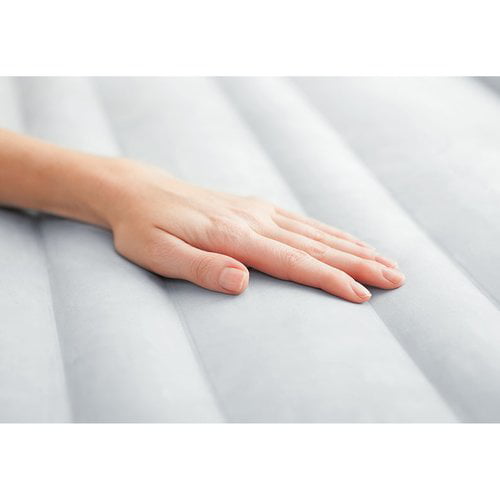 Intex PVC Dura-Beam Series Mid Rise Airbed with Built In Electric Pump， Twin