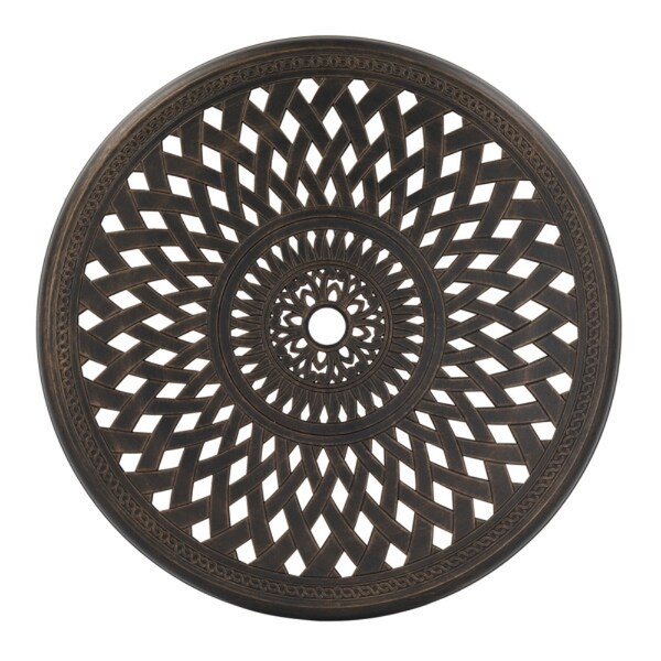 Circular Diamond Top Courtyard Cast Aluminum Table Bronze