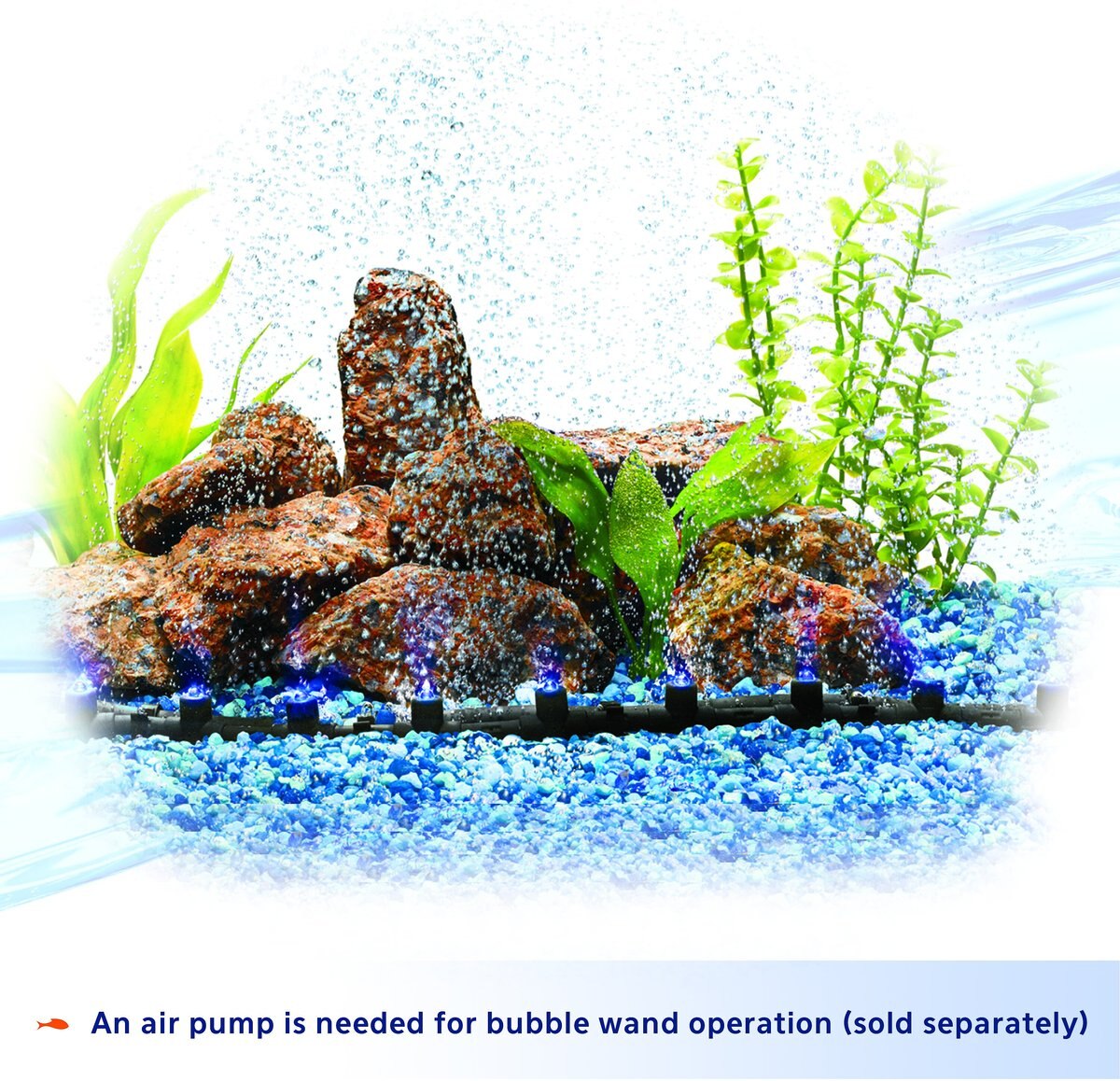 Aqueon Flexible LED Aquarium Bubble Wand， Blue