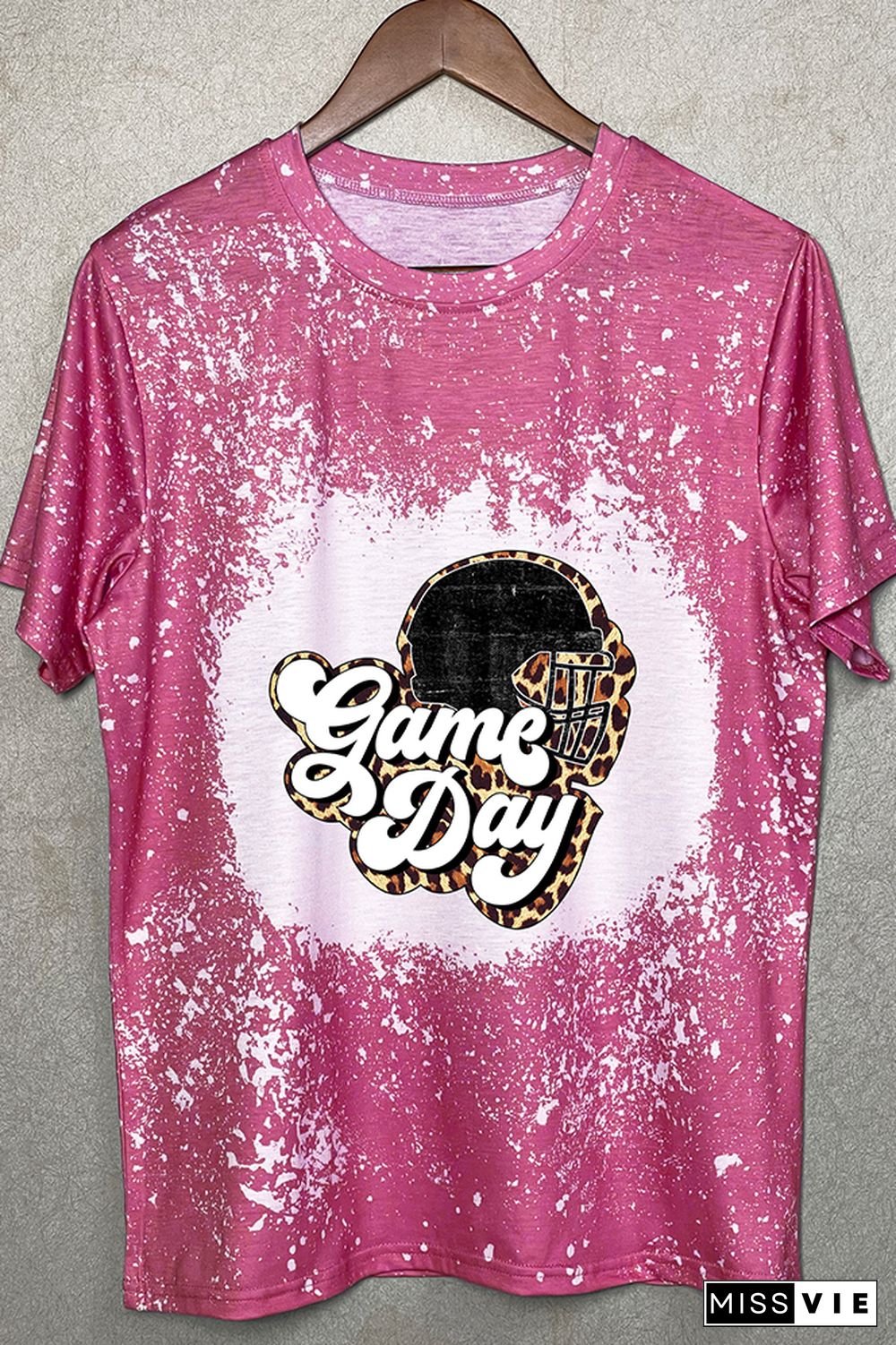 Game Day Helmet Leopard Graphic Tee Wholesale