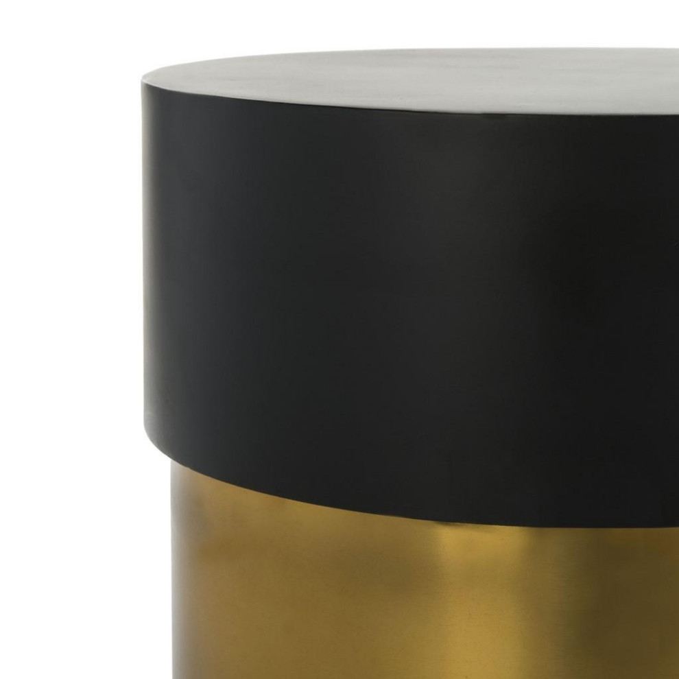 Nikki Round Side Table Black/Gold   Contemporary   Side Tables And End Tables   by AED Luxury Home Decor  Houzz