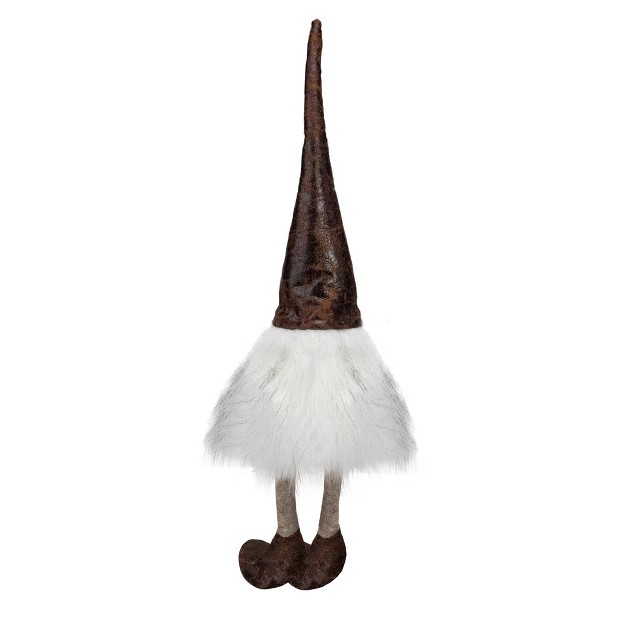 White And Brown Sitting Gnome Christmas Decoration