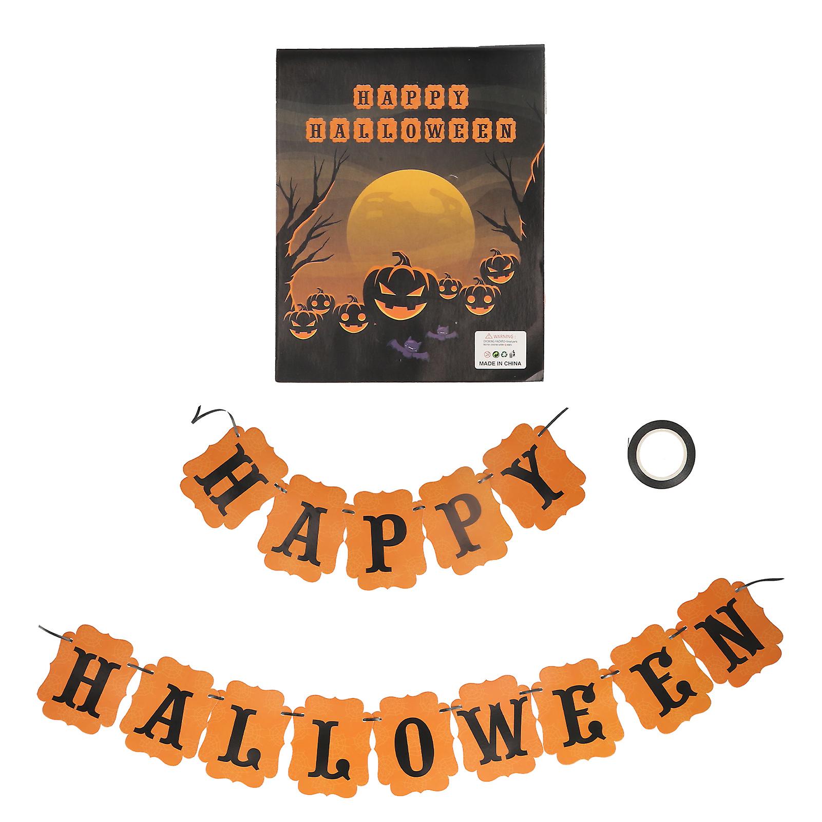 Happy Halloween Banners Countryside Vintage Style Environmentally Friendly Pre Assemble Halloween Bunting Banners