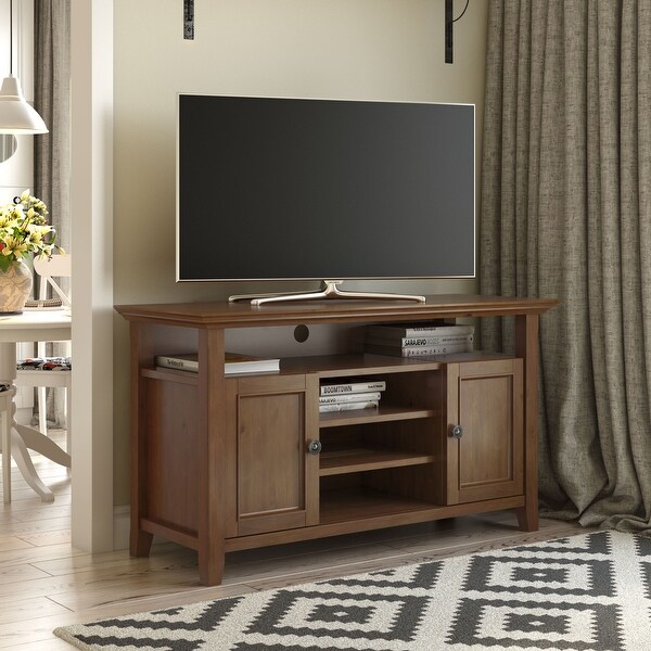 WYNDENHALL Halifax SOLID WOOD 54 inch Wide Transitional TV Media Stand For TVs up to 60 inches - 54'' W x 18.9'' D x 31.9'' H