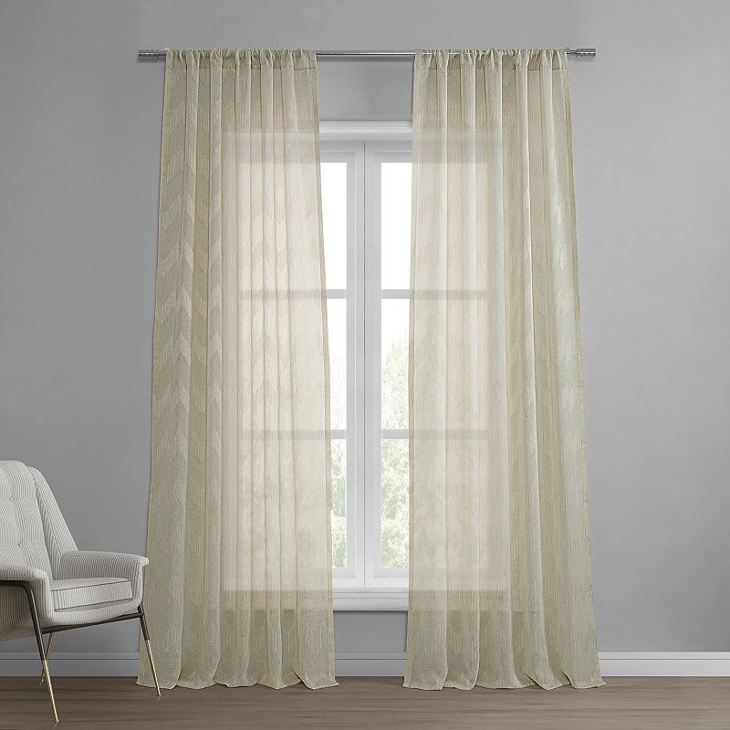 EFF 1-panel Sirius Patterned Linen Sheer Window Curtain