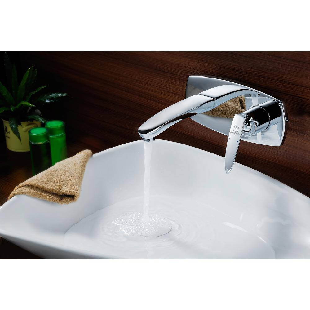 ANZZI Voce Series Single-Handle Wall Mount Bathroom Faucet in Polished Chrome L-AZ023