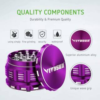 VIVOSUN 2.5 in. Herb Grinder Aluminium Spice Grinder With Pollen Scraper for Kitchen in Purple X002DW0HSJ