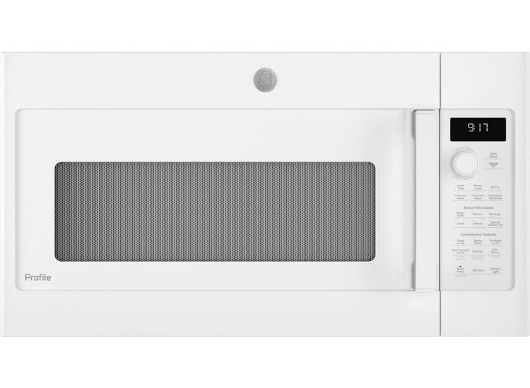 GE Profile 1.7 Cu. Ft. White Over-The-Range Convection Microwave Oven With Air Fry