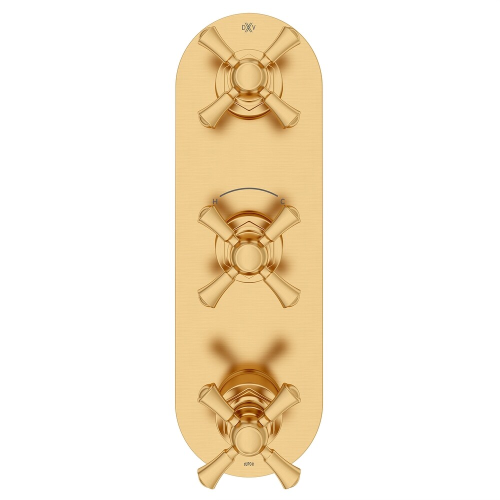 DXV Oak Hill 3 Handle Slim Valve with Cross Handles