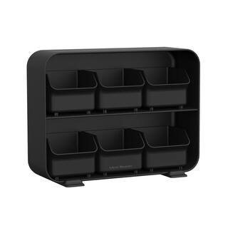 Mind Reader Clutch 6-Drawer 90-Bag Black Tea Bag Holder STBORG-BLK